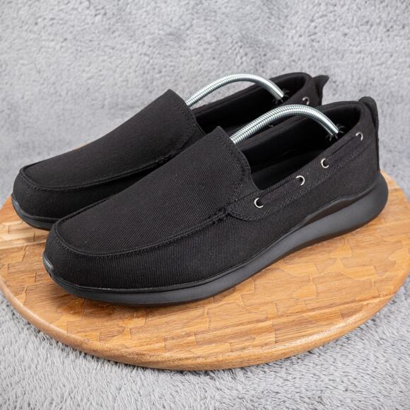 Propet Mens Viasol Boat Shoes Black 12 E Wide Comfort Lightweight - Picture 3 of 7